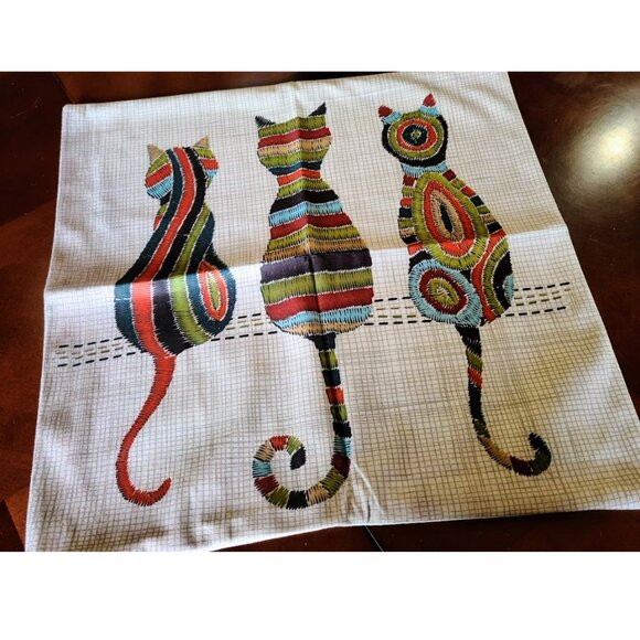 Soft Cat Pillow Cover Decorative Throw Case Multi Sofa Couch Accent Decor 18x18 - Picture 2 of 10